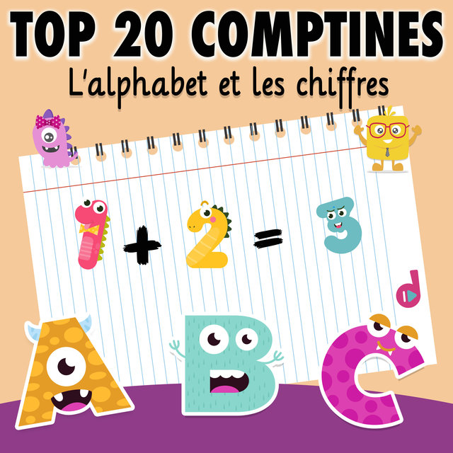 Couverture de Top 20 comptines : l'alphabet et les chiffres