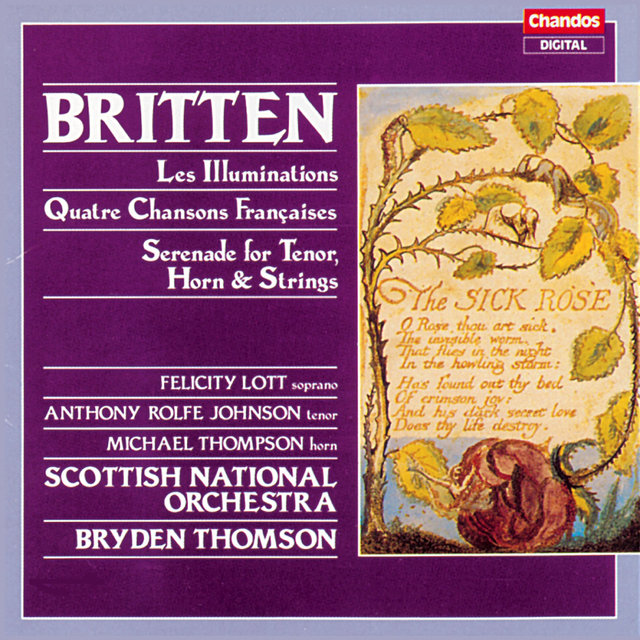 Couverture de Britten: Les Illuminations, 4 Chansons Françaises & Serenade for Tenor, Horn and Strings