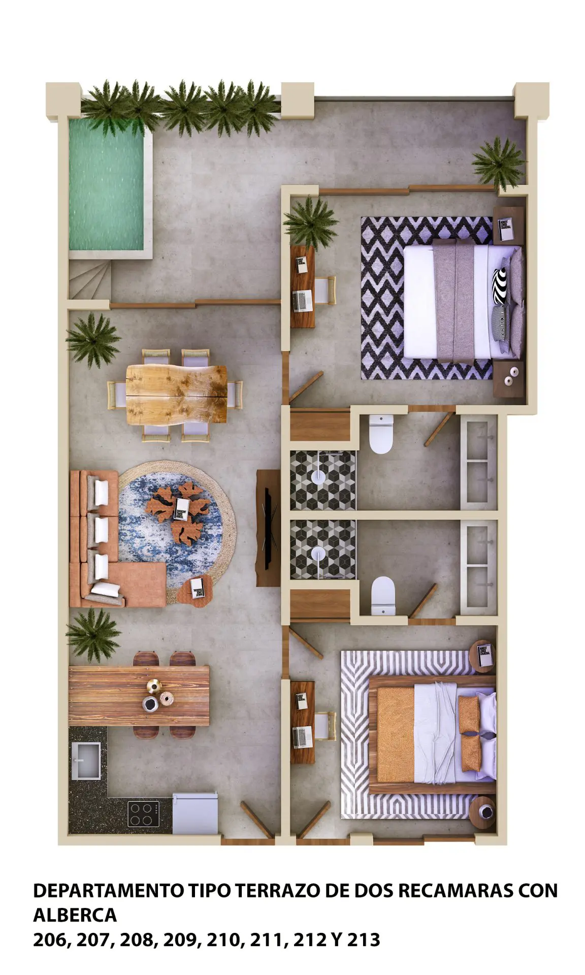2 Bedroom Condo in Tulum with Lock Off | Rooflia