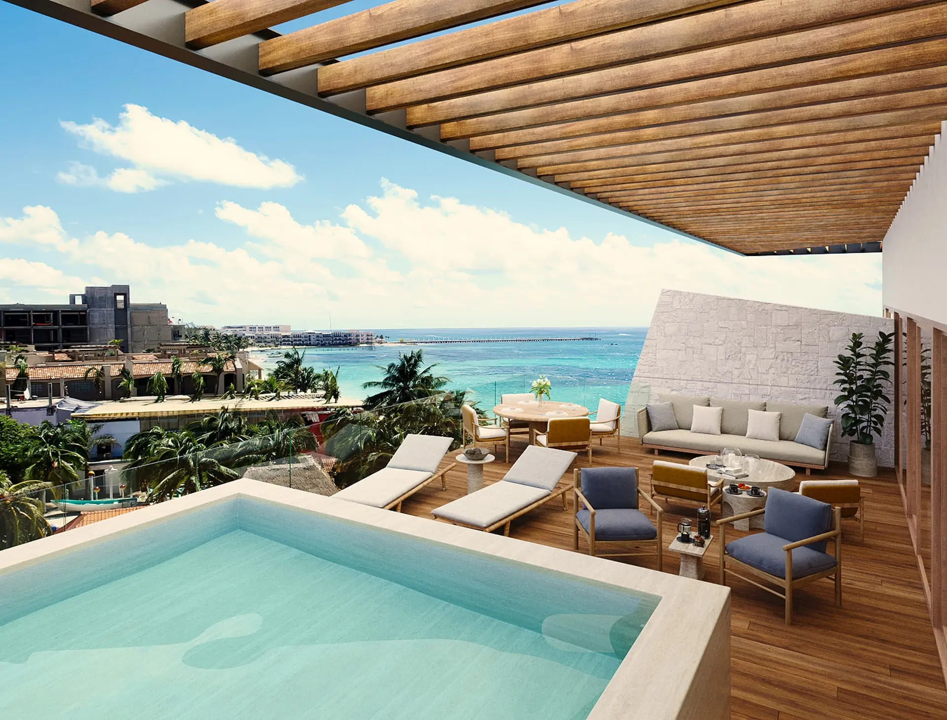 4-Bedroom Penthouse with Beachfront Terrace for Sale in Playa del Carmen