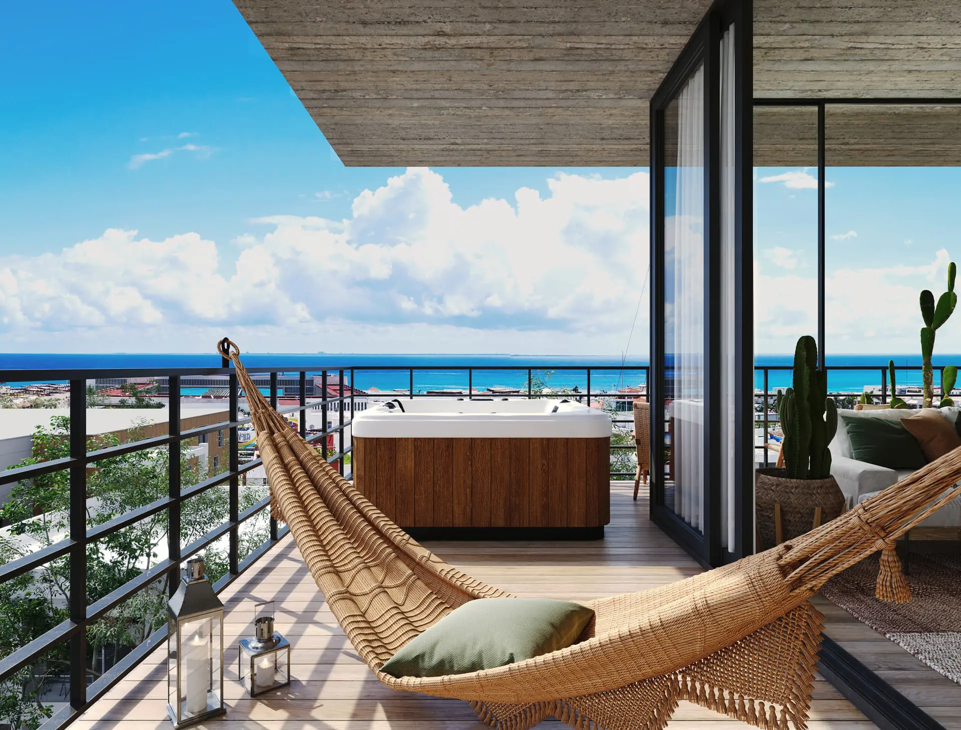 2-Bedroom Playa del Carmen Condo with Private Terrace and Jacuzzi