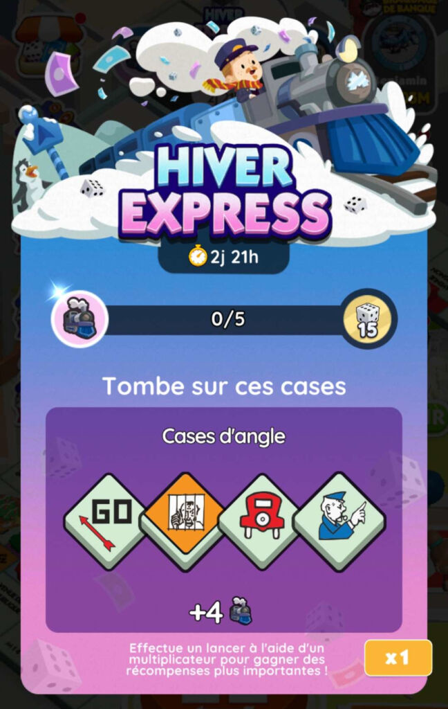 Guide Monopoly GO : Récompenses et étapes de l'évènement Hiver Express