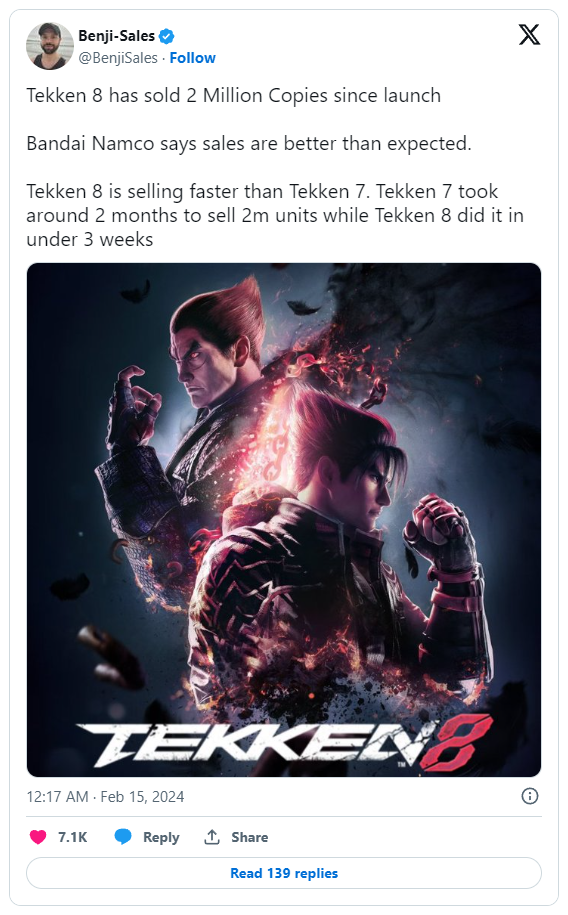 Tekken 8 est déjà un immense carton
