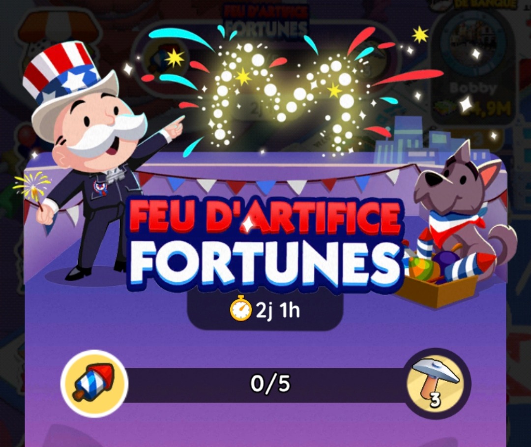 Feu d'Artifice Fortune Monopoly GO : Récompenses et paliers