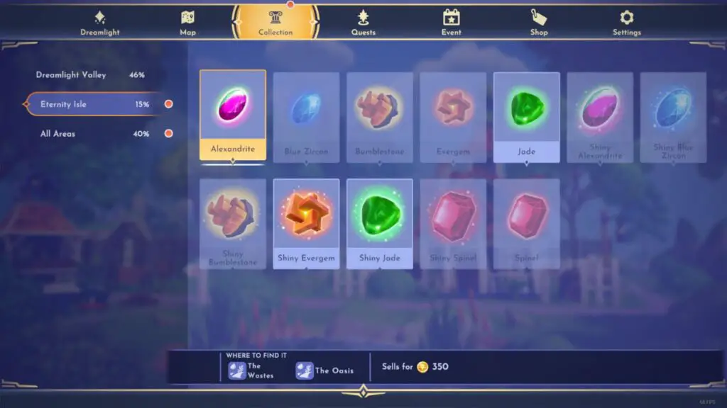 Guide Disney Dreamlight Valley Toutes les gemmes de l'Île de