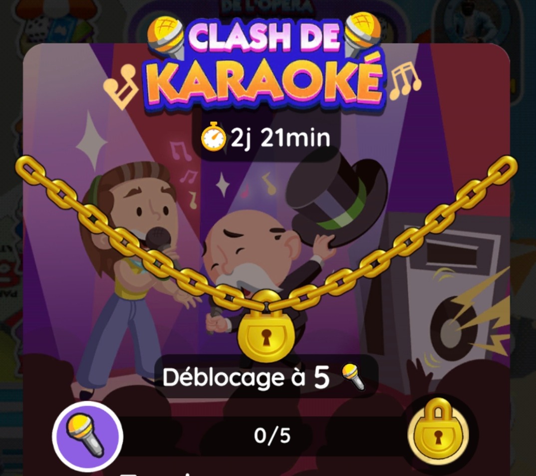 Clash de Karaoké Monopoly GO Récompenses et étapes