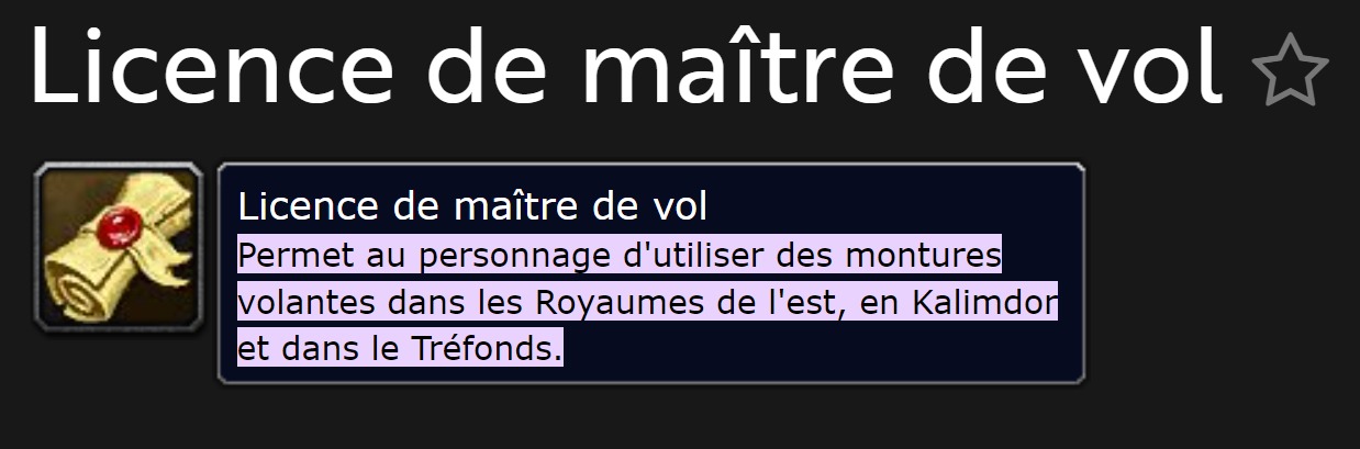 World of Warcraft: Cataclysm Classic - Comment obtenir une licence de maître de vol