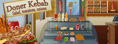 Play free game Döner Kebab : salade, tomates, oignons