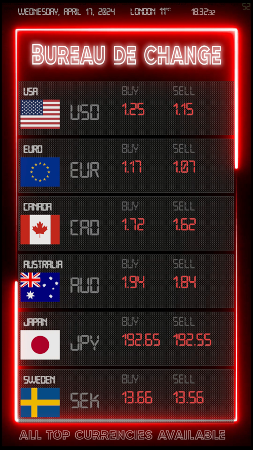 digital signage template: red neon. tba4