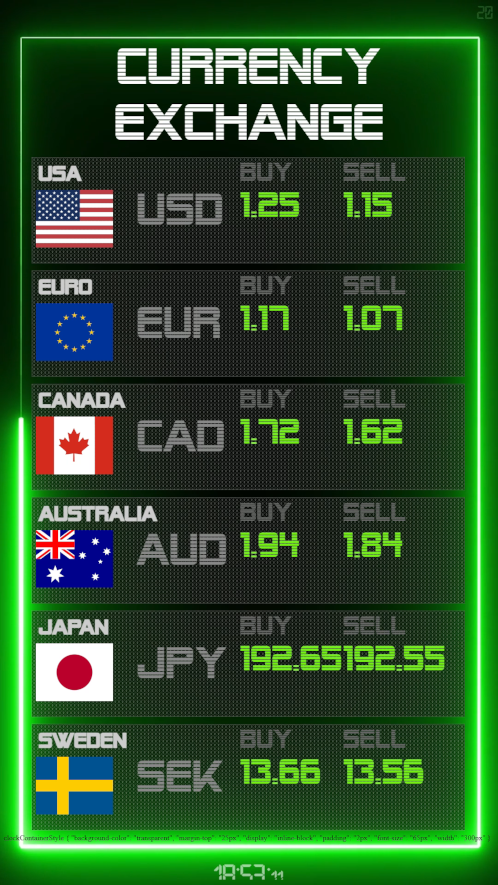 digital signage template: green neon. tba4