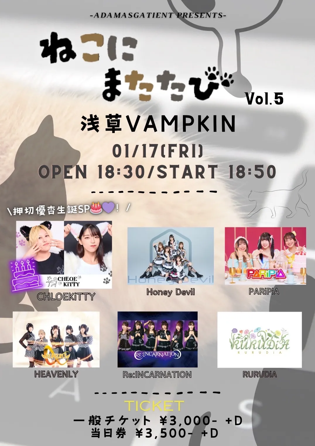 ねこにまたたび vol.5 〜押切優杏 生誕SP〜 | TicketDive