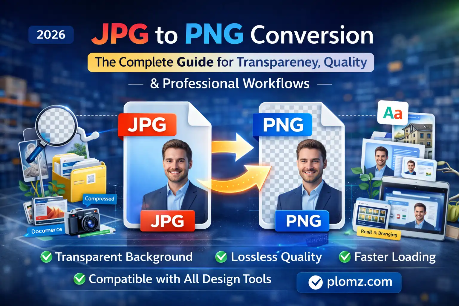 JPG to PNG Conversion: The Complete Guide for Transparency, Quality & Professional Workflows (2026)