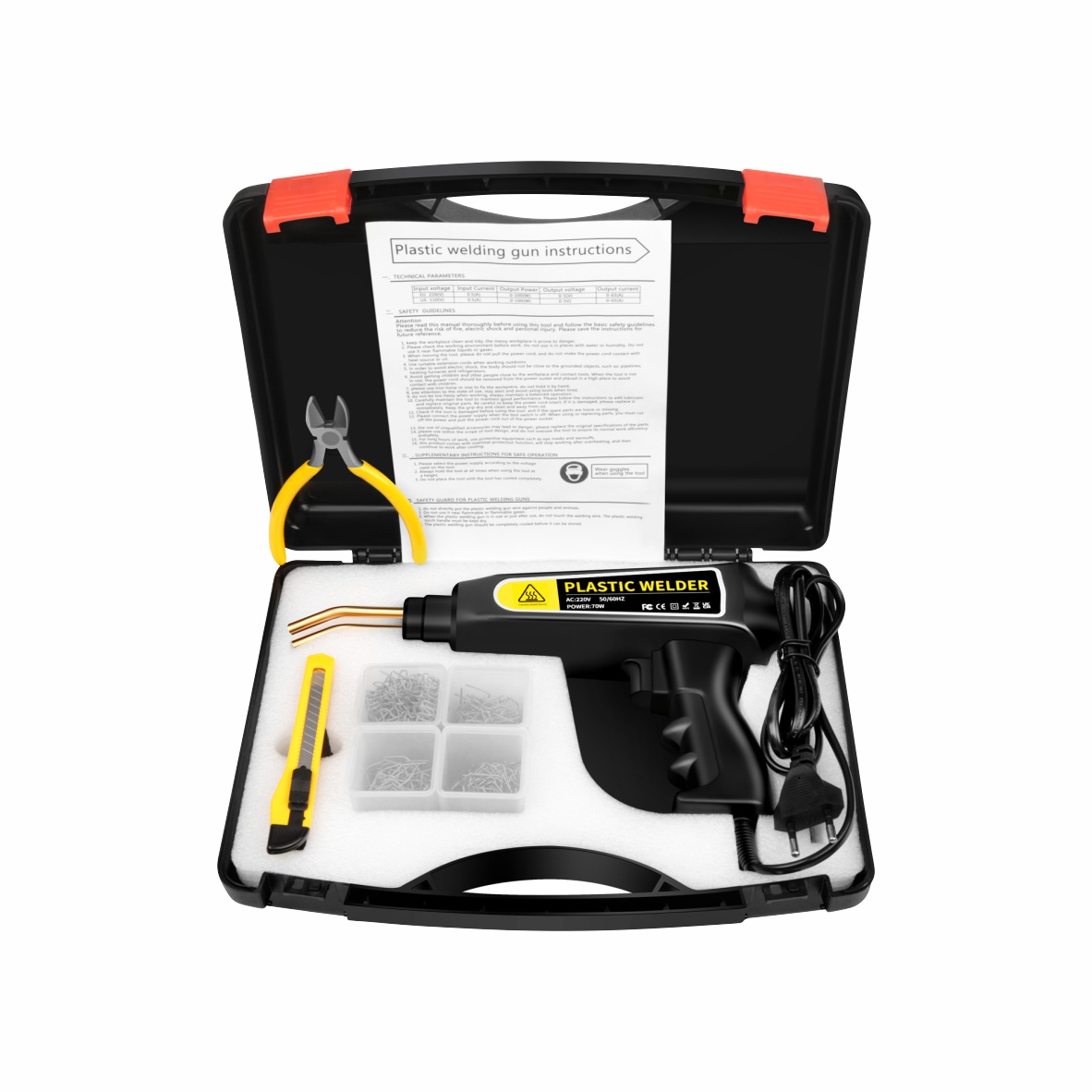 Термостеплер для пластику Ningbo PW70 - Паяльник для ремонту бамперів зі скобами 70Вт