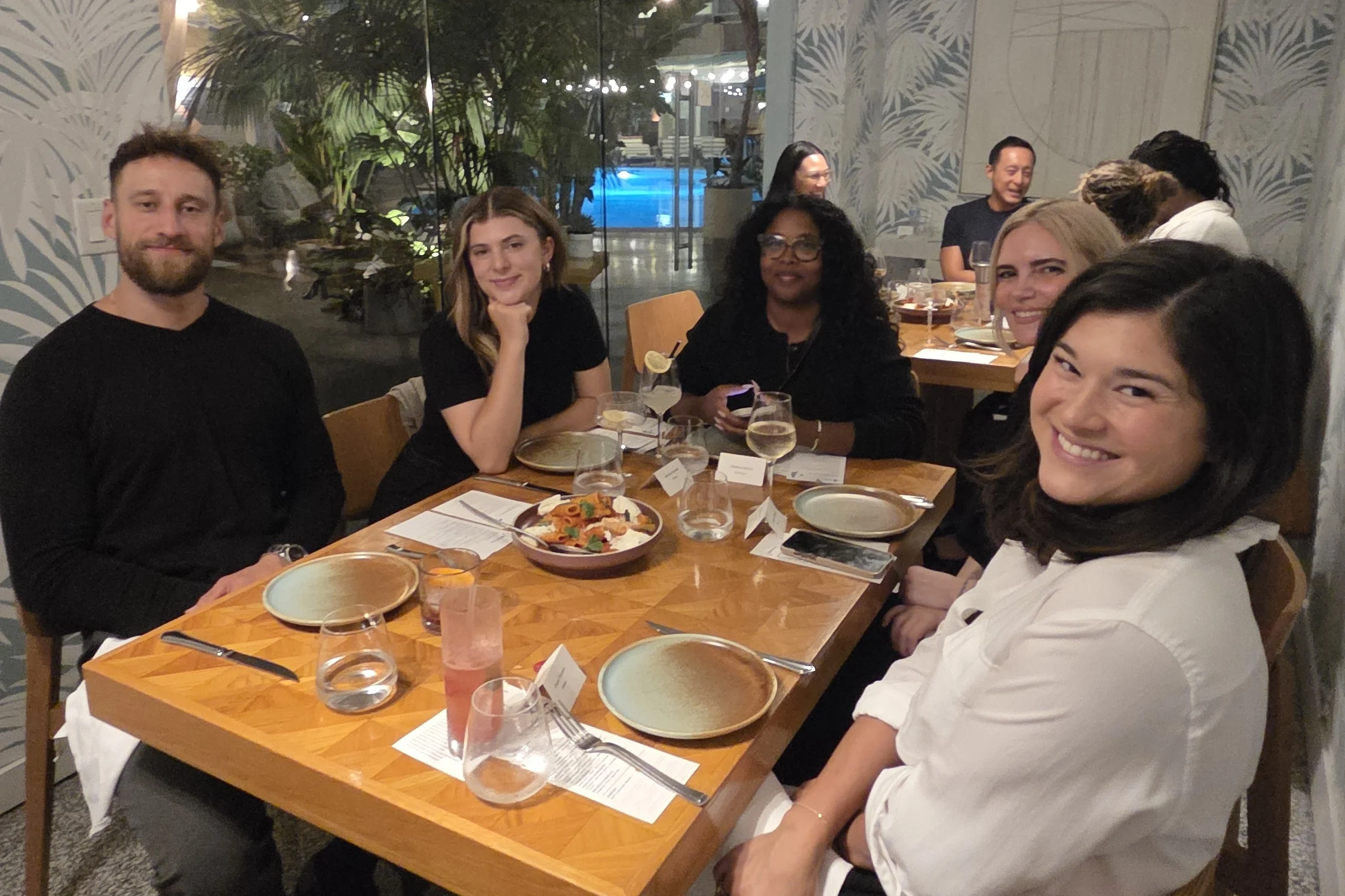Guests sharing dinner at the Beverly Hills Event Marketing Salon