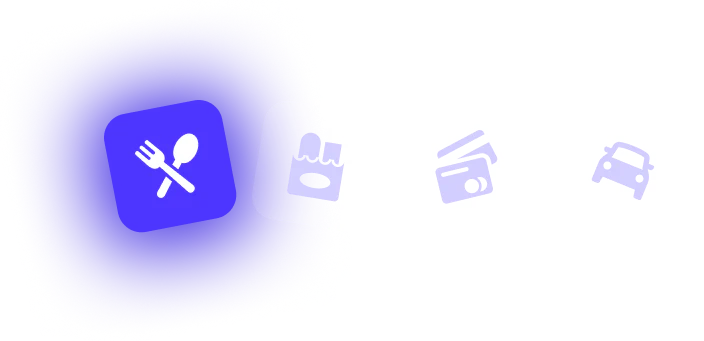 Food, groceries, payments and rides icons