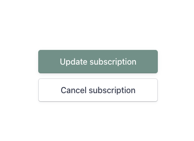 Subscription controls showing Update subscription and Cancel subscription