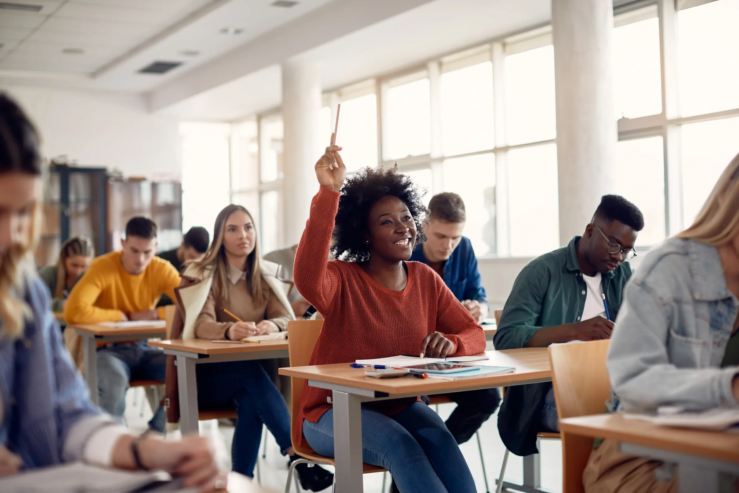 Students connecting as a school community