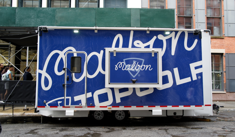 Malbon Golf x Topgolf co-branded Dryvebox trailer activation in New York City