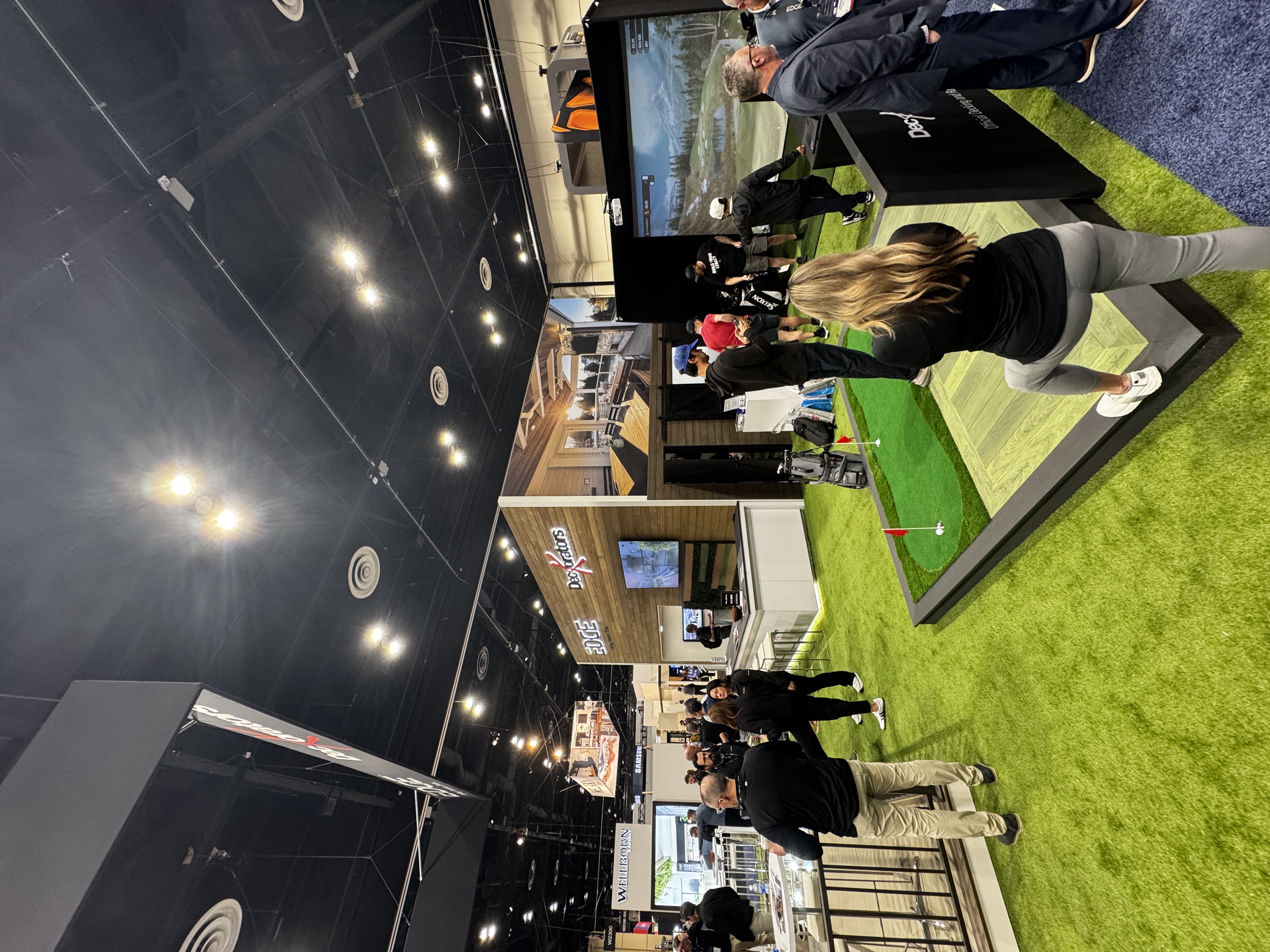 Dryvebox putting-green activation at Deckorators booth at the International Builders Show