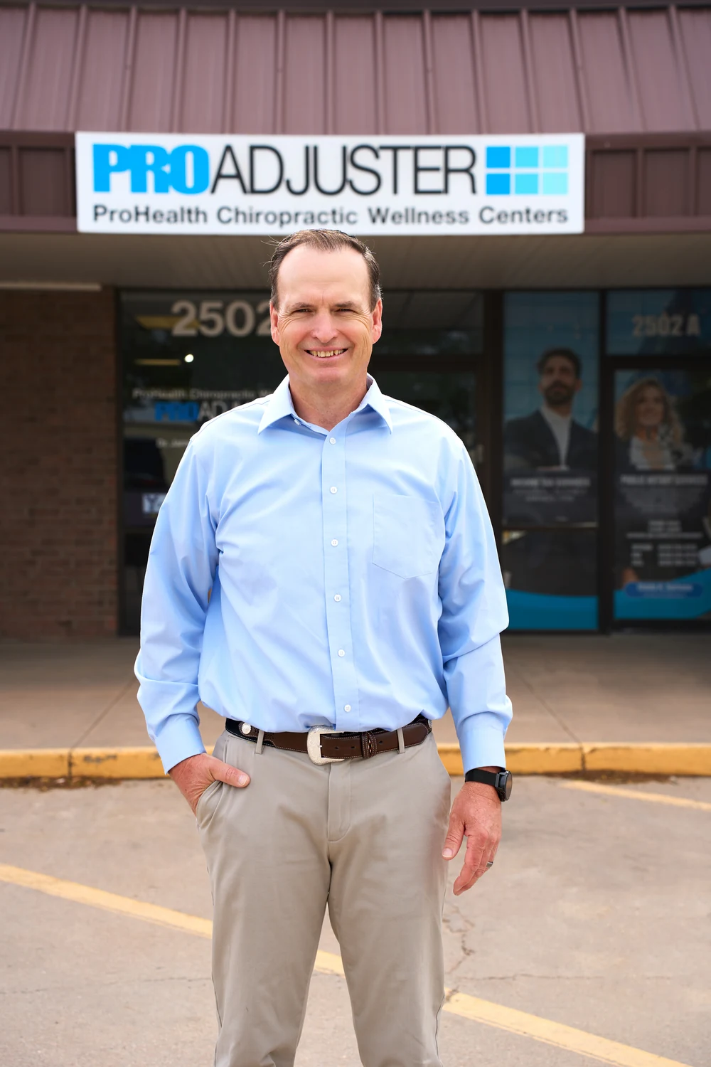 Dr. James Yager, D.C. outside ProHealth Chiropractic in Garden City, Kansas