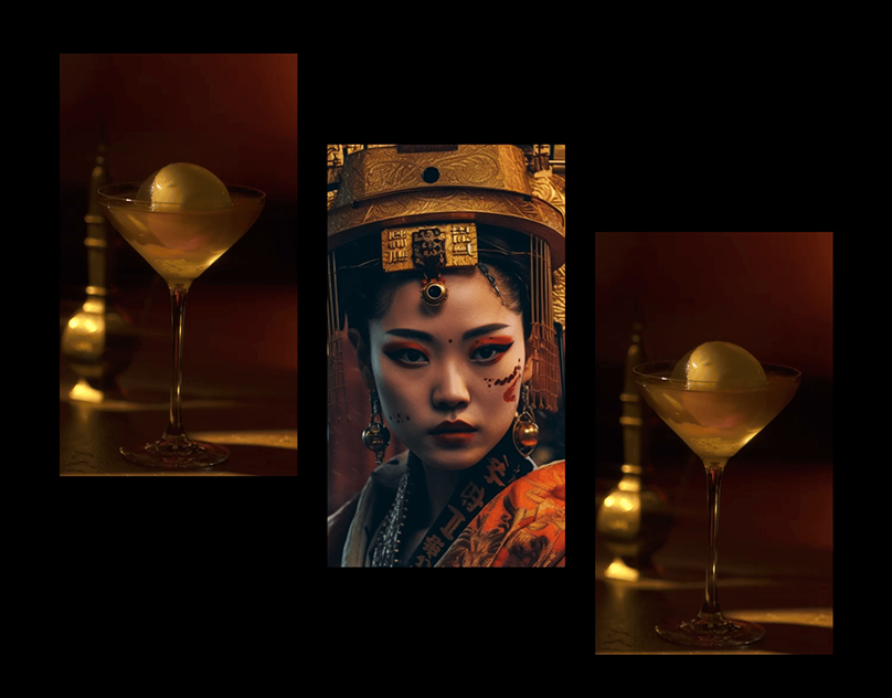 Sombra speakeasy brand identity — cosmic, otherworldly visuals