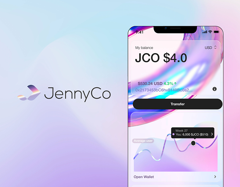 JennyCo Web3 health app — wallet and balance interface on mobile