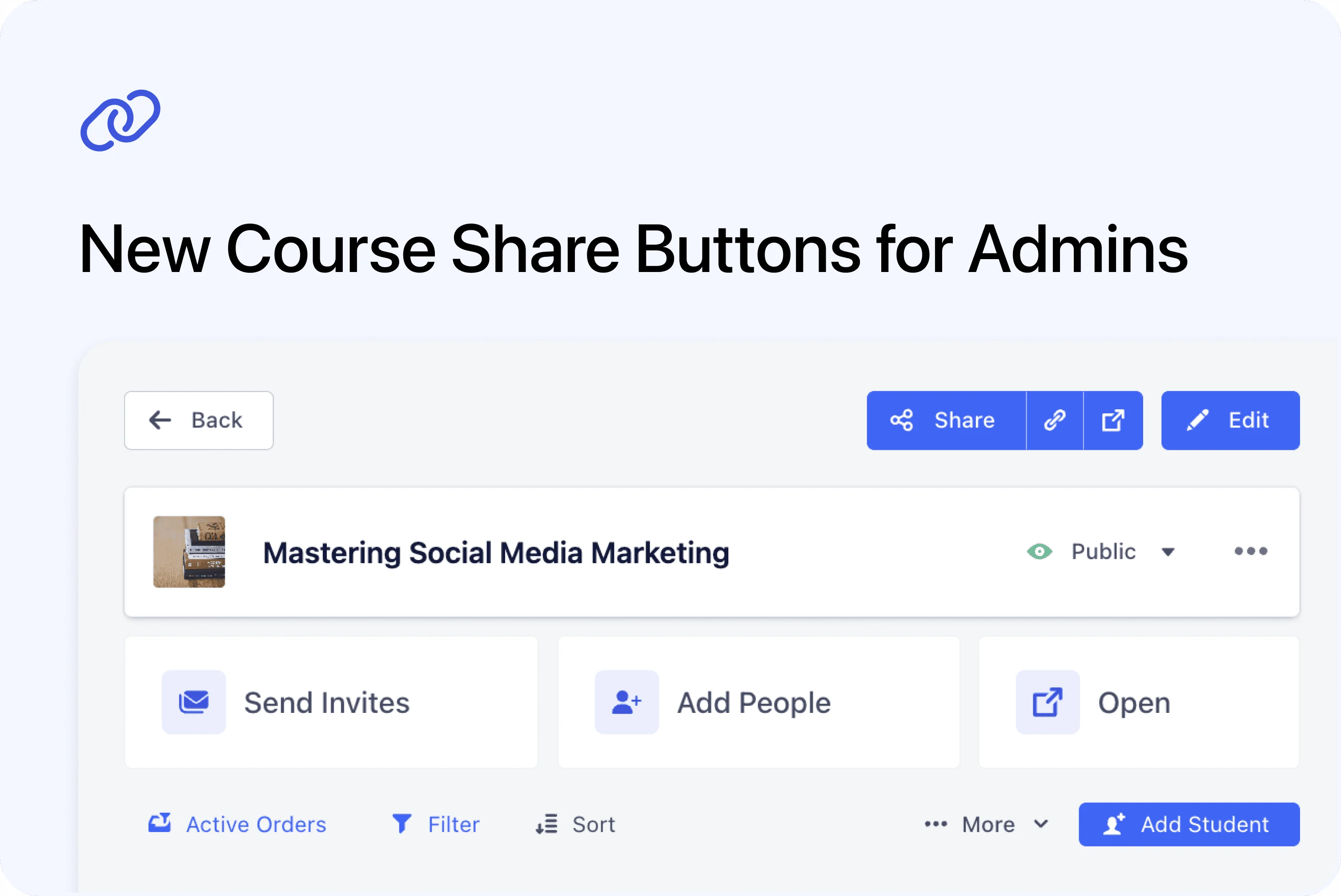 🔗 New Course Share Button for Admins