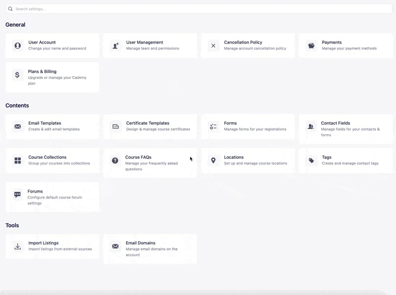 🔎 Search Now Available in Admin Settings
