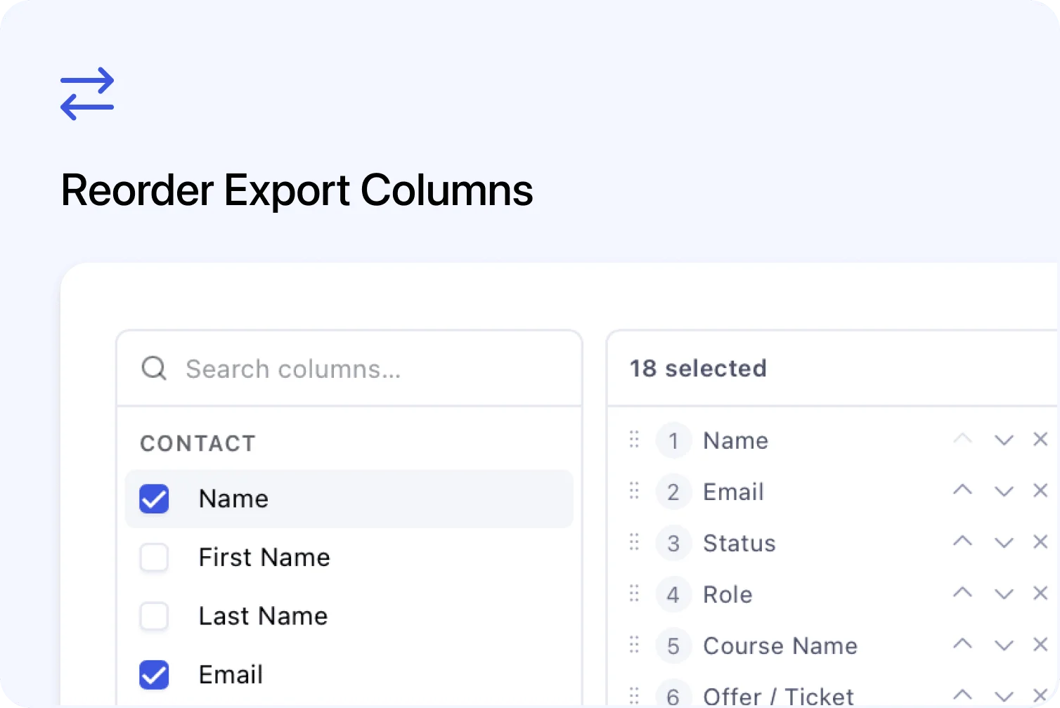 ↔️ Reorder and Remember Export Columns