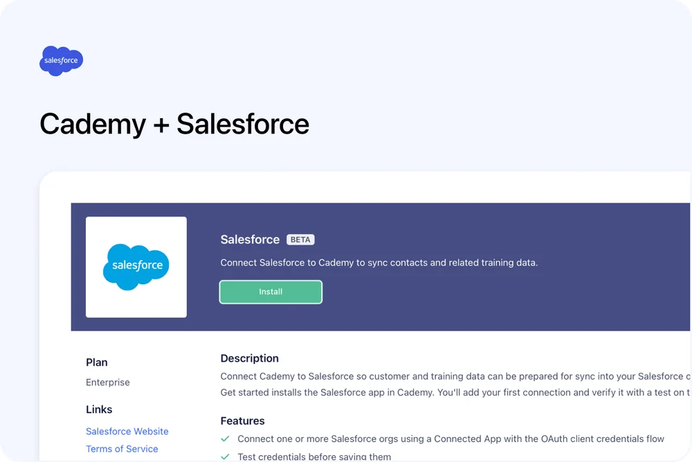 🔗 Connect Cademy to Salesforce