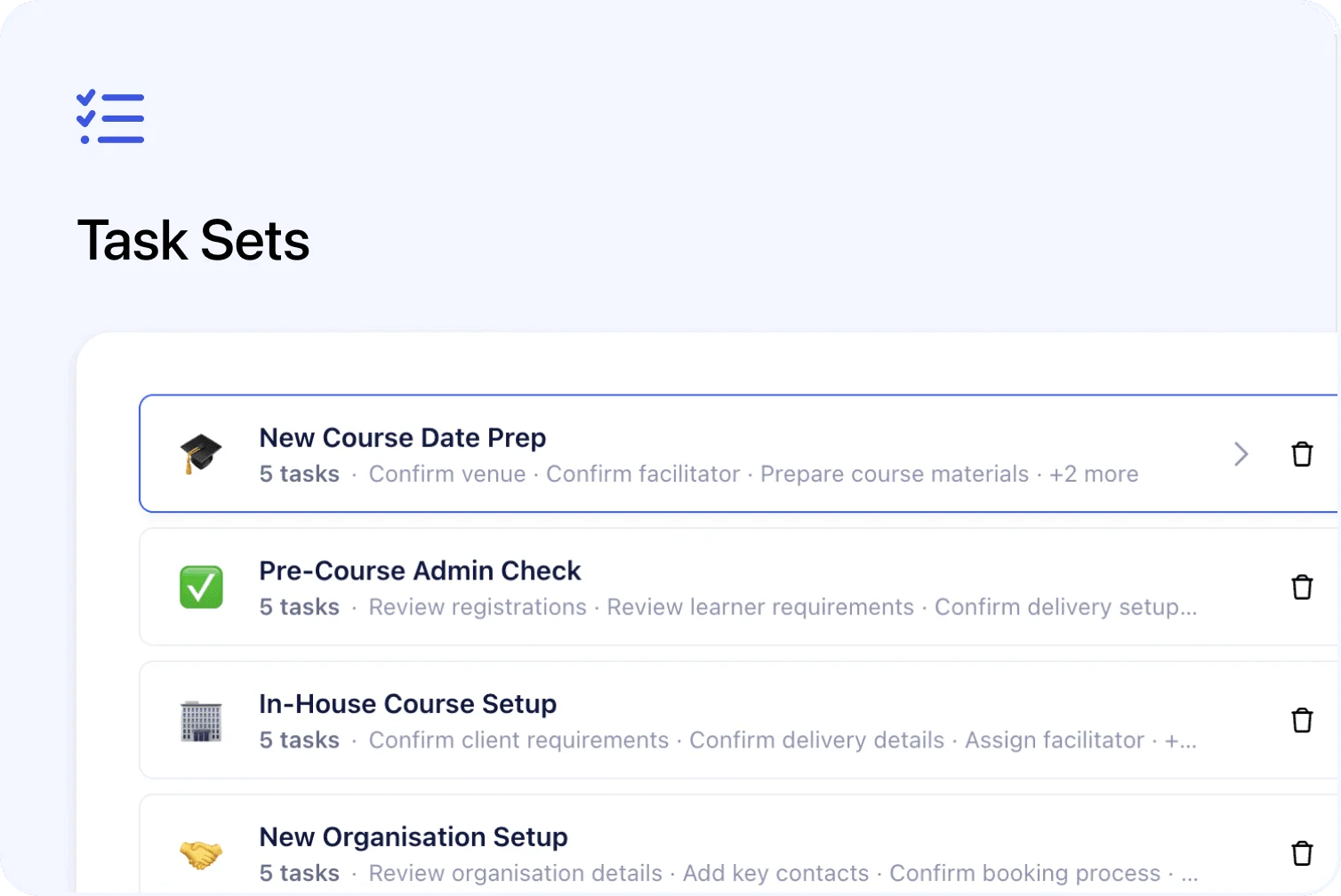 ✅ Task Sets