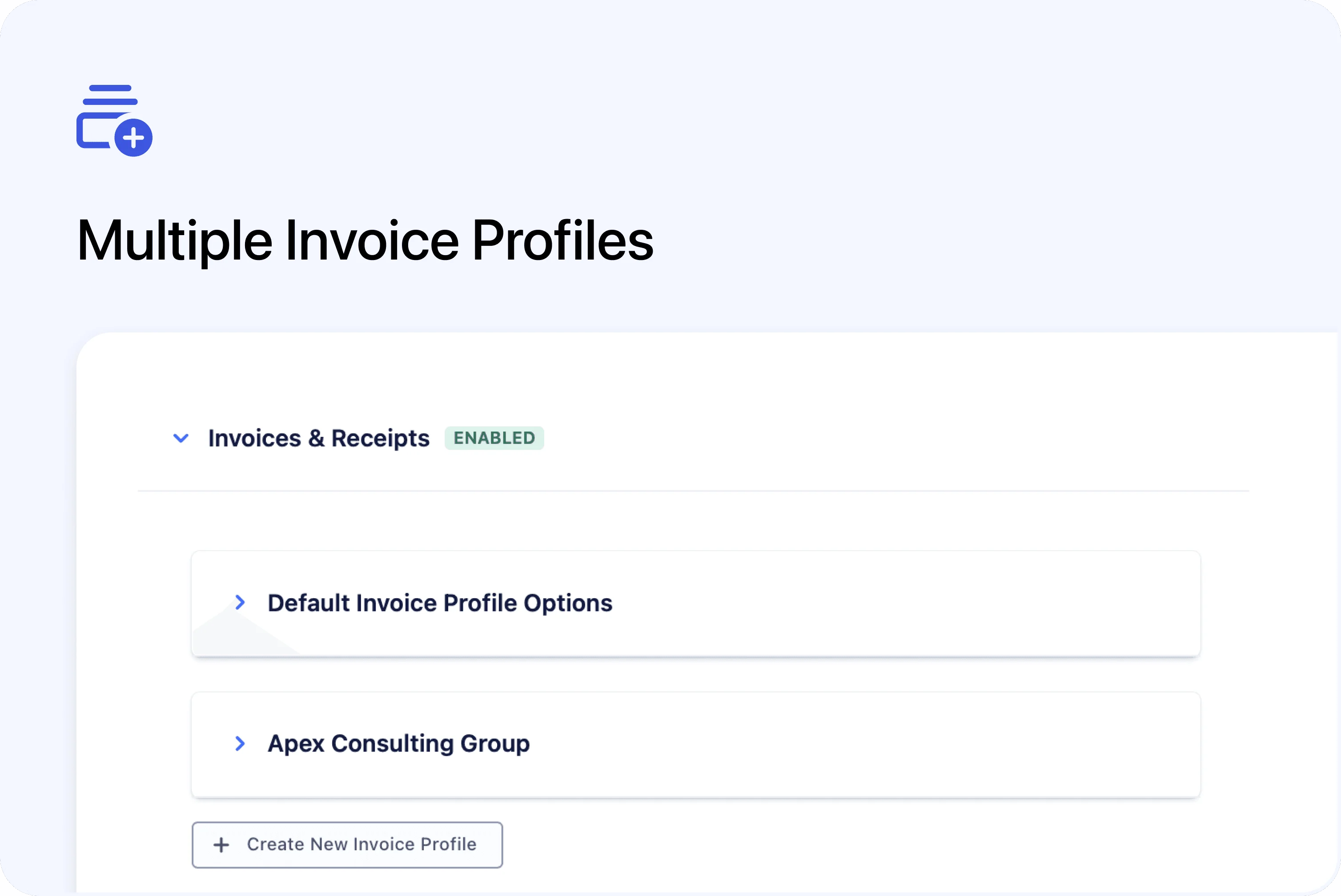 💼 Support for Multiple Invoice Profiles