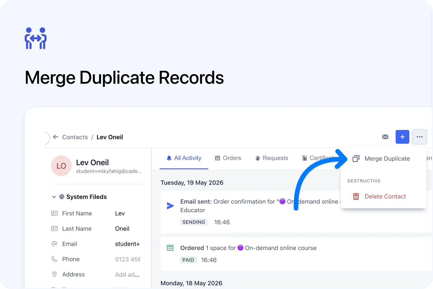 🔀 Merge Duplicate Contacts & Organisations