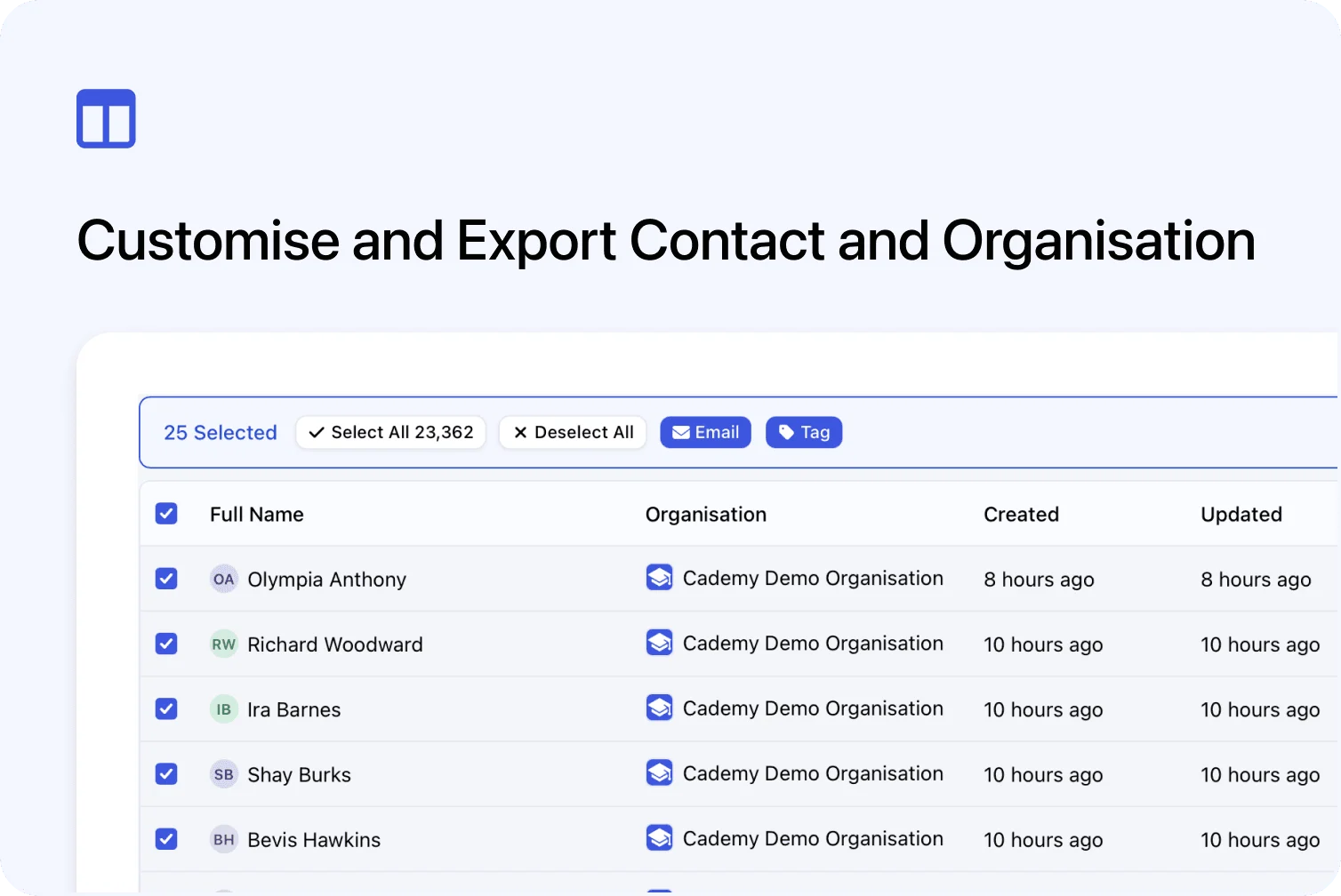 🗂️ Manage Contacts and Organisations More Easily