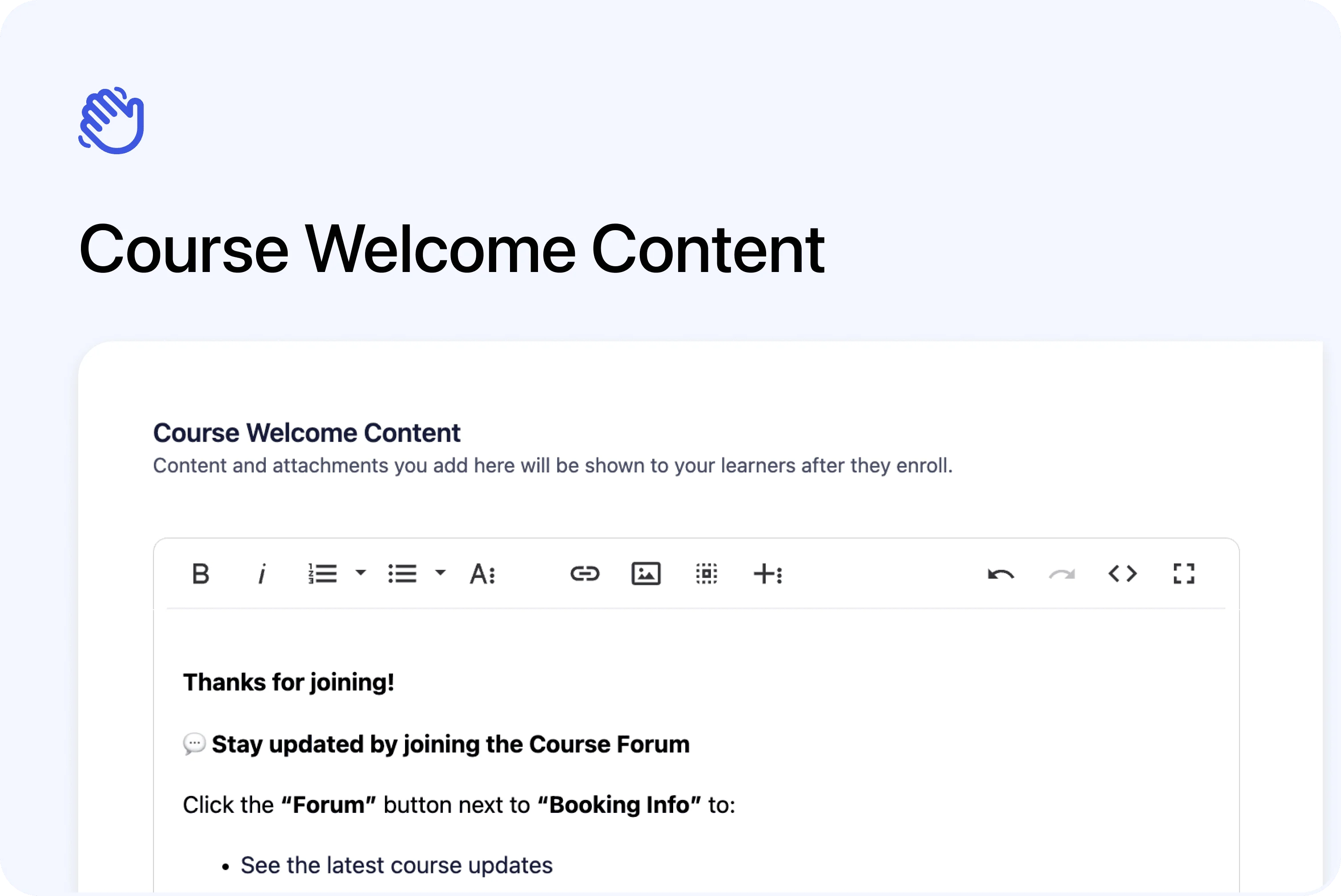 🎉 Course Welcome Content