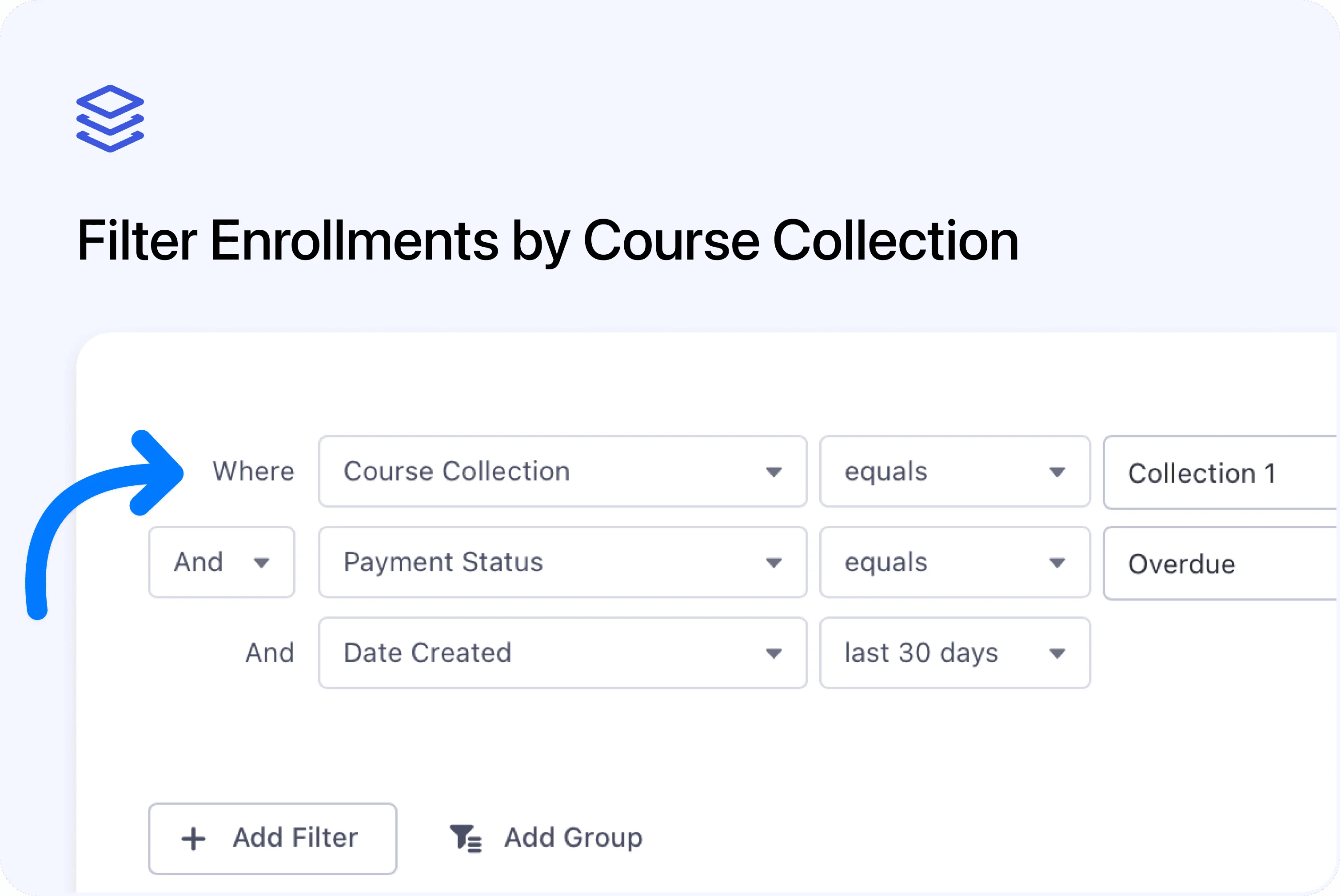 📚 Filter Enrollments by Course Collection