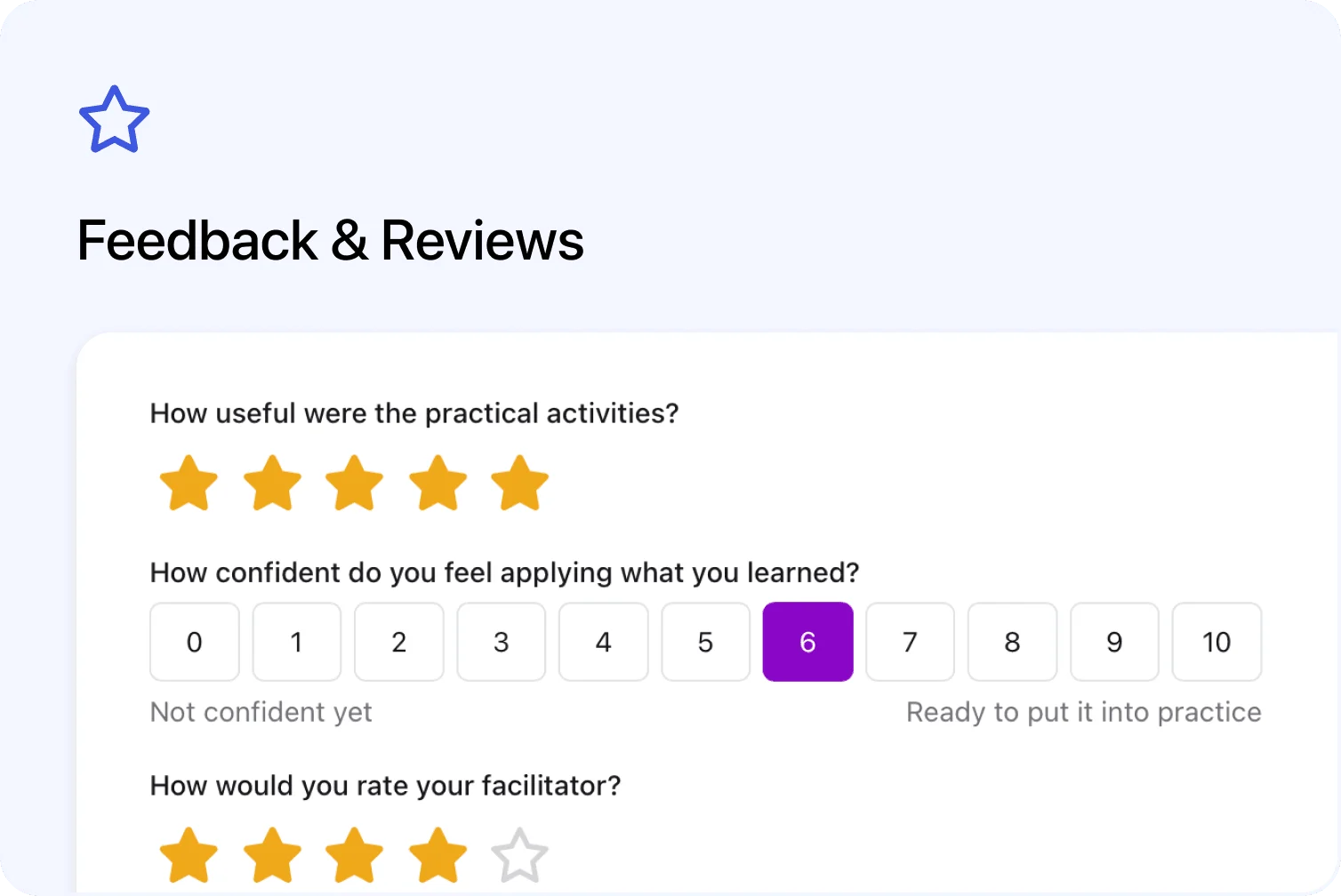 ⭐ Forms: Feedback and Course Reviews