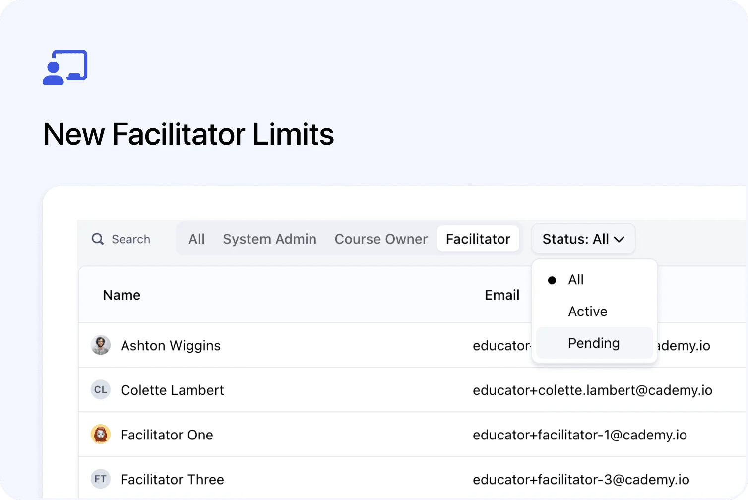 🧑‍🏫 New Facilitator Limits