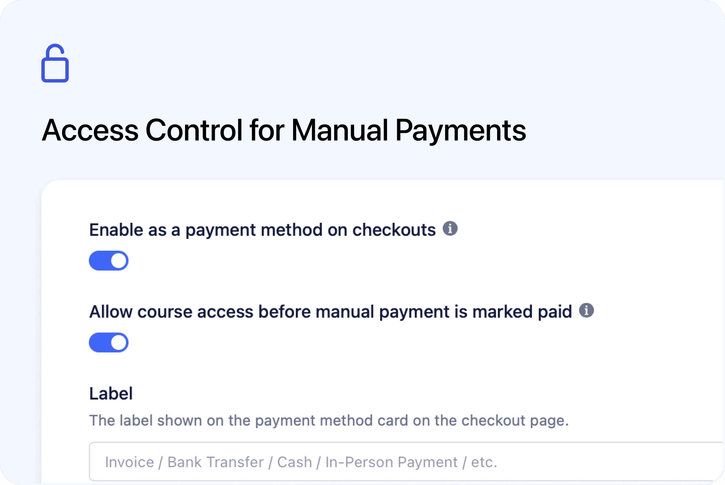 🔒 Manual Payment Access Control