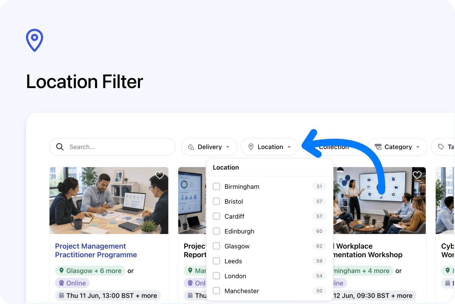 📍 Location Filter for Course Search