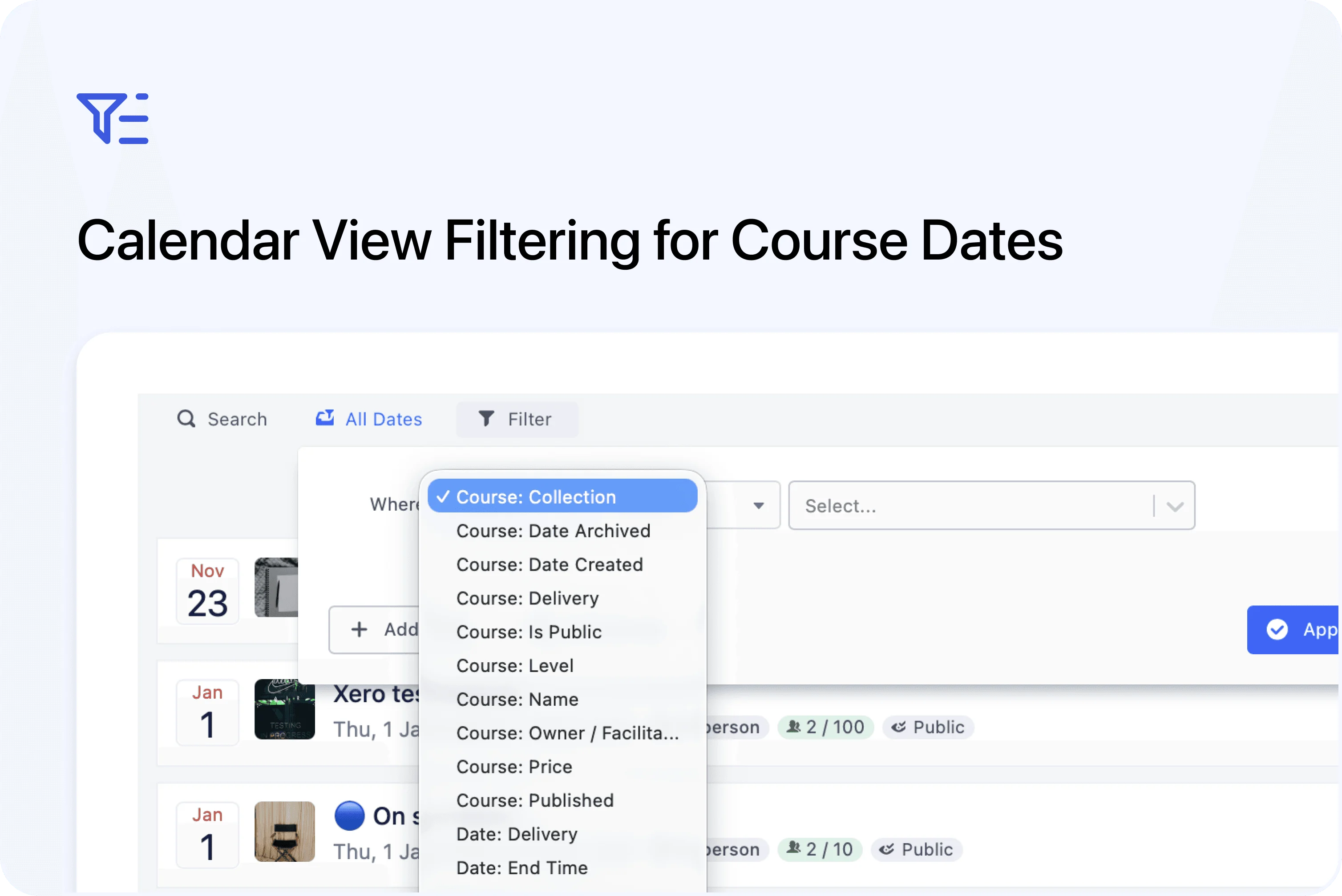 📆 Improved Filtering in Calendar Views