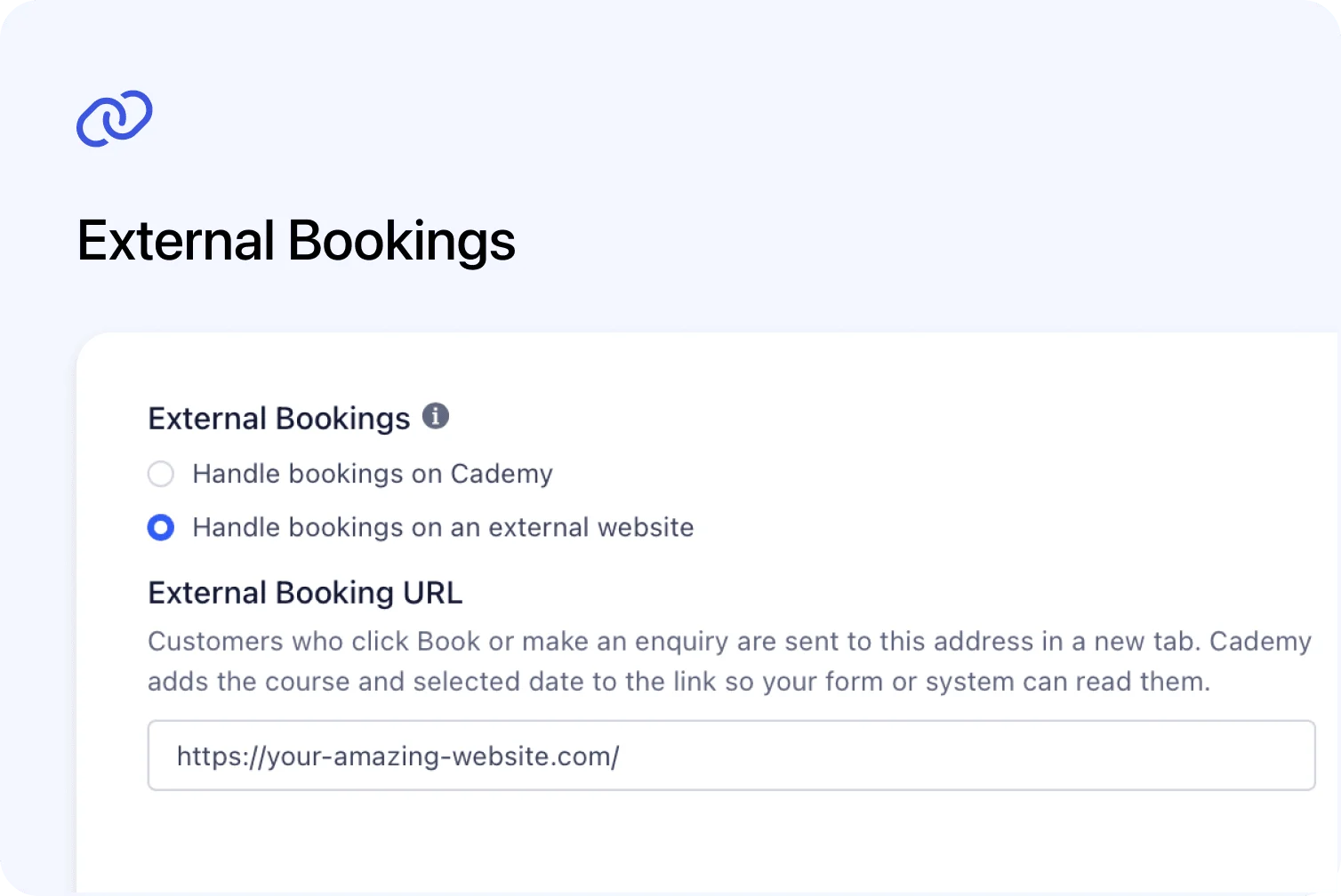 ↗️ Send Course Bookings to Your Own Website