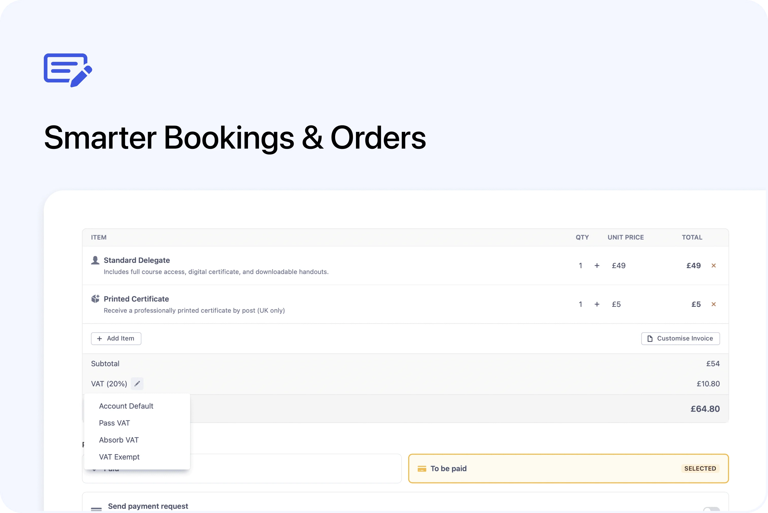 🧾 Redesigned Order/Booking Creation Sidesheet