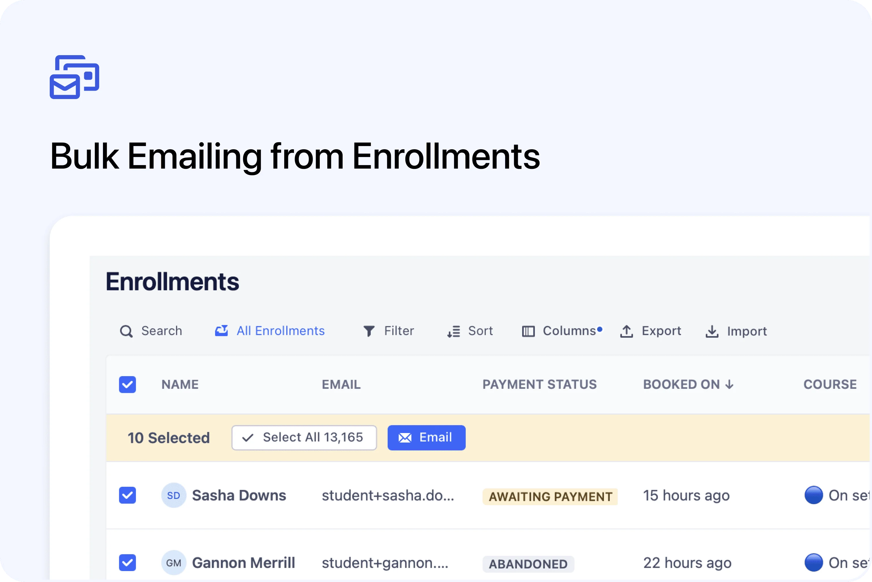 📨 Bulk Emailing from Enrollments