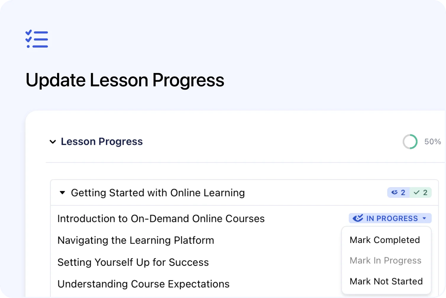 ✅ Change a Learner's Lesson Progress