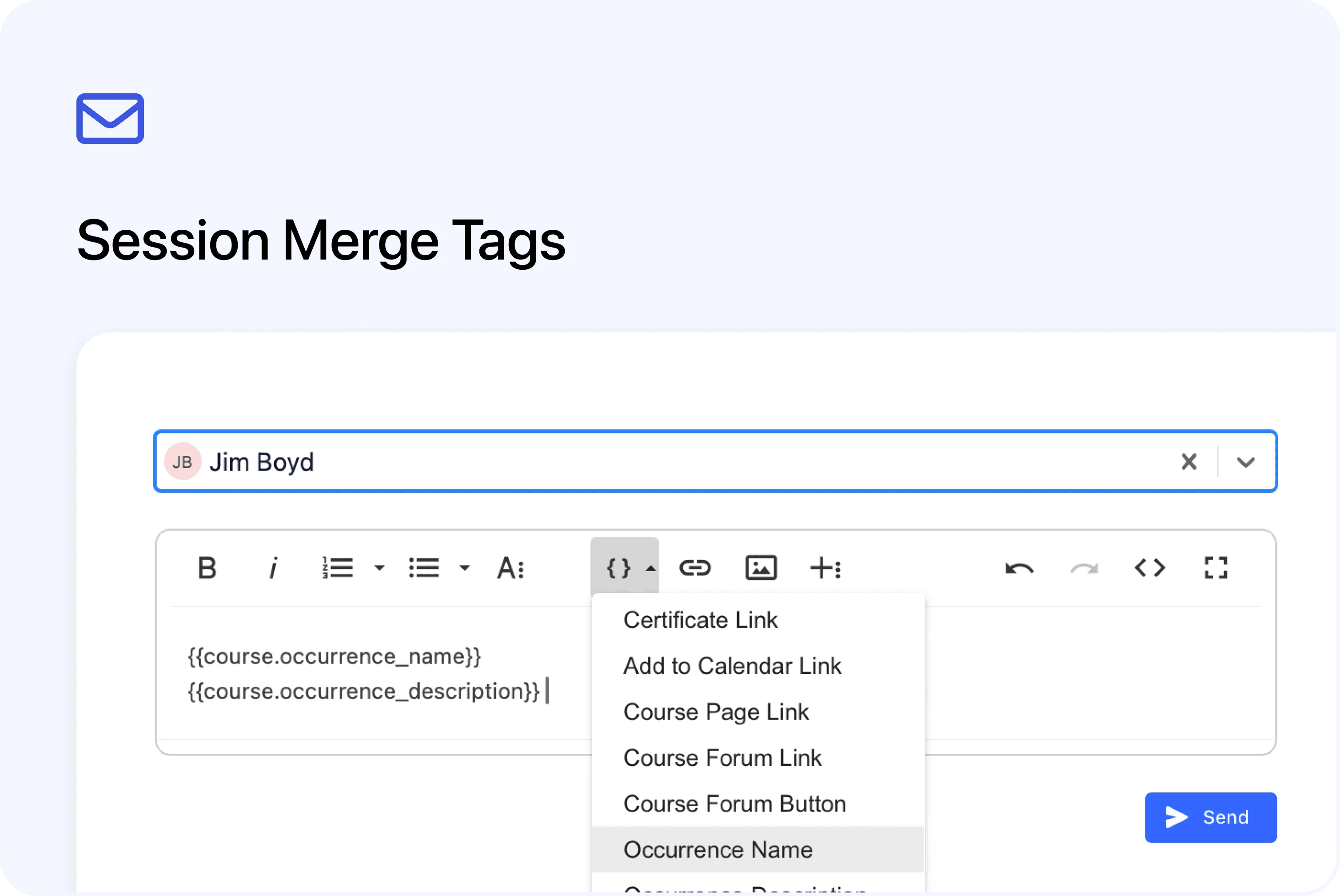 🚀 Add session name and description to emails with new merge tags