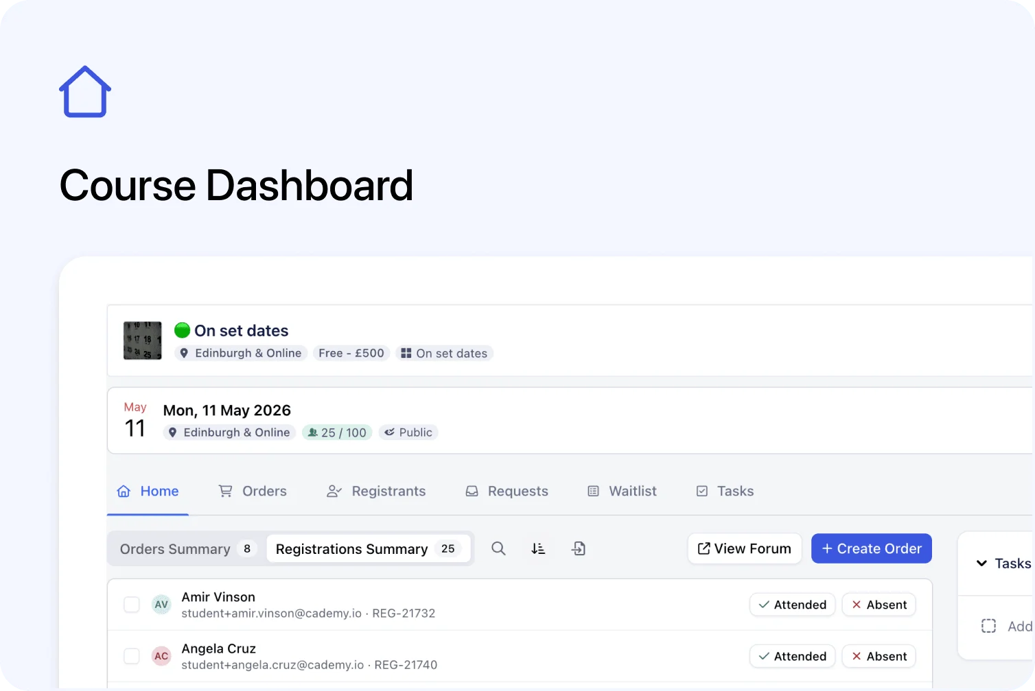 📅 New Course Page for Set Date Courses