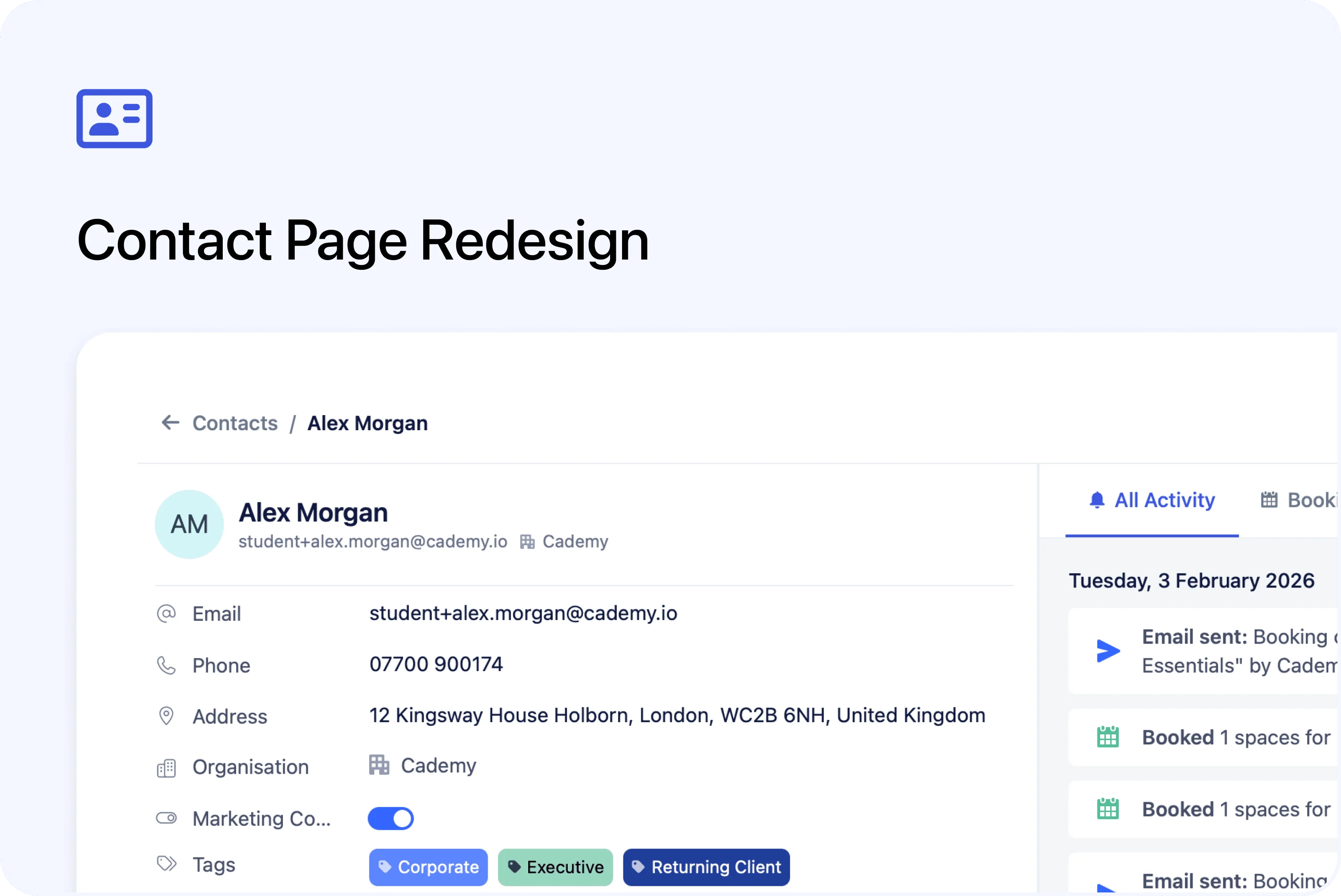 🗂️ Contact Page Redesign
