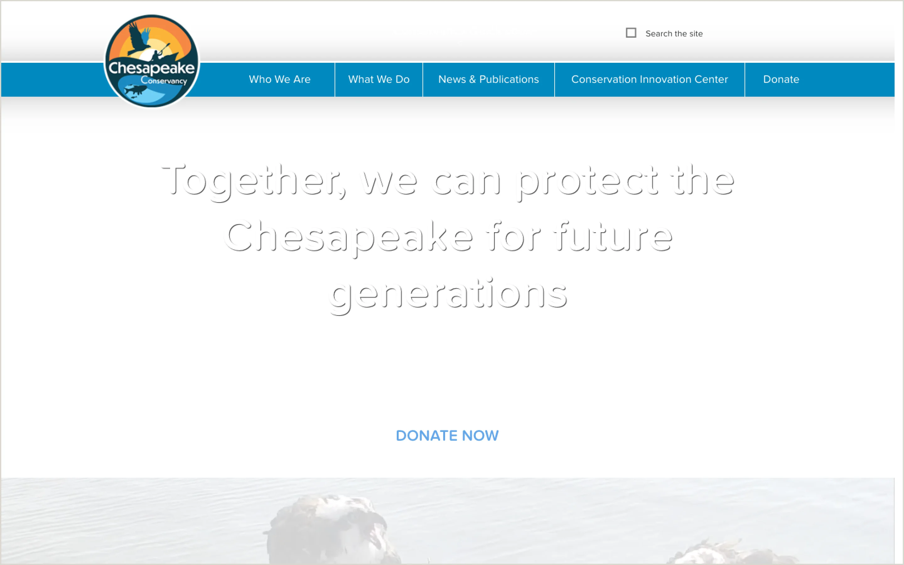 Chesapeake Conservancy homepage before the redesign