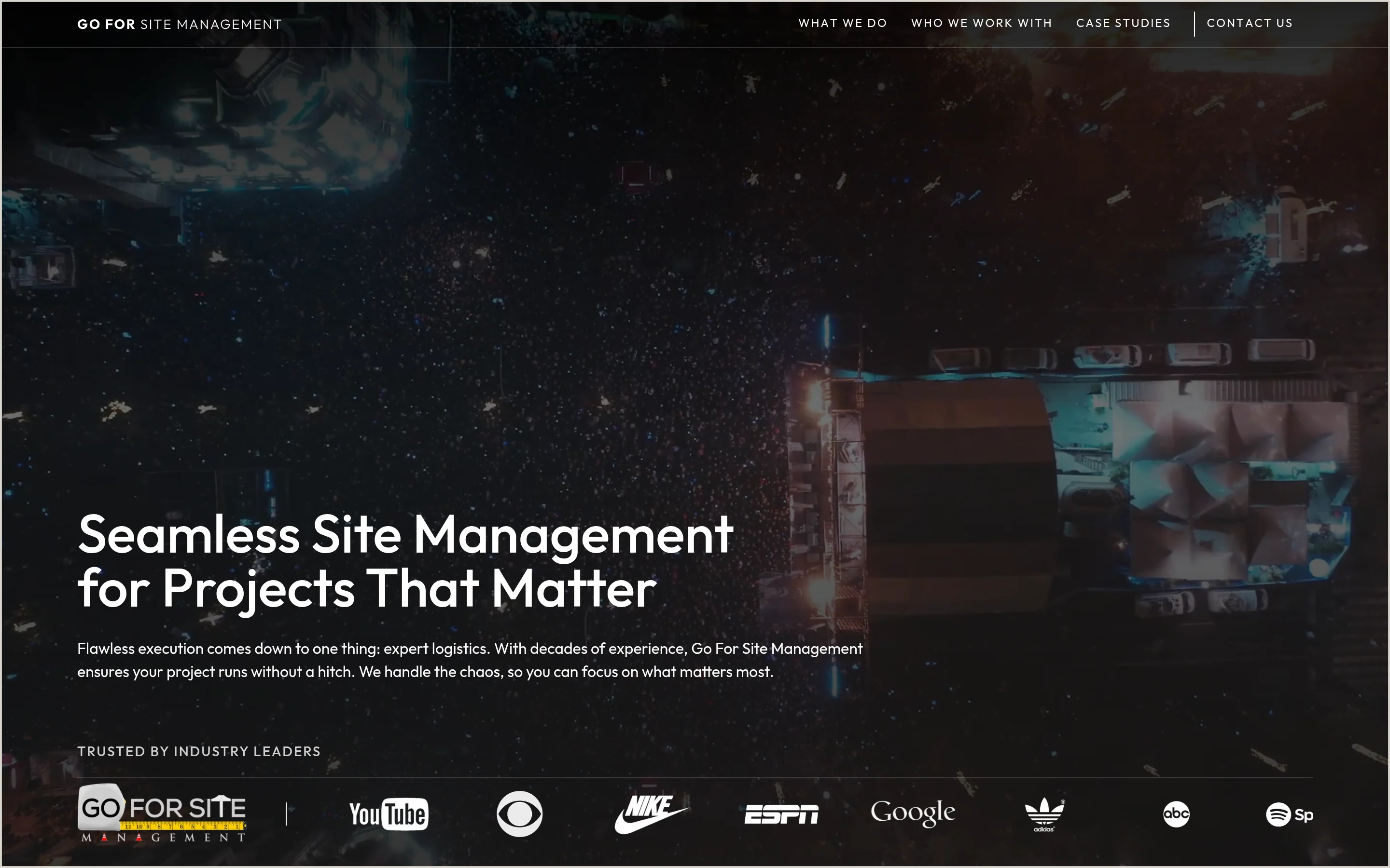 Go For Site Management homepage today